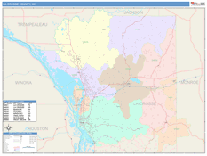 La Crosse County, WI Digital Map Color Cast Style